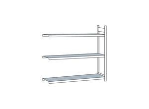 4004514200297 - SCHULTE Weitspannregal mit Stahlboden Höhe 2000 mm Spannweite 2500 mm Anbauregal Tiefe 500 mm