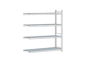 4004514200952 - SCHULTE Weitspannregal mit Stahlboden Höhe 2500 mm Spannweite 2500 mm Anbauregal Tiefe 800 mm