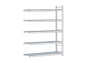 4004514201591 - SCHULTE Weitspannregal mit Stahlboden Höhe 3000 mm Spannweite 2500 mm Anbauregal Tiefe 800 mm