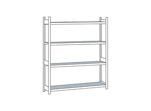 4004514215109 - SCHULTE Weitspannregal mit Stahlboden Höhe 2500 mm Spannweite 2500 mm Grundregal Tiefe 400 mm