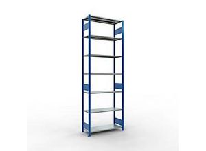 4004514280107 - Schulte Lagertechnik Fachbodenregal MULTIplus150 Steck-Grundregal B 1000 x T 400 x H 3000 mm 7 Ebenen bis 1500 kg enzianblau verzinkt