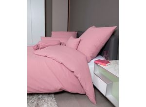 4004565469834 - Bettwäsche JANINE PIANO 0125 77 Gr B L 240 cm x 220 cm (1 St) B L 80 cm x 80 cm & 80 cm x 80 cm (2 St) Seersucker rosa (kreiderosé) Seersucker-Bettwäsche mit Reißverschluss 100% Baumwolle uni Bettwäsche toller Struktur