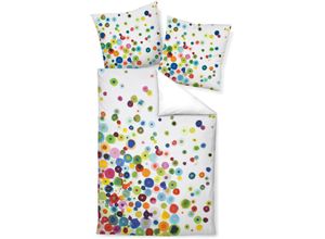 4004565559979 - Bettwäsche JANINE modern art 42030 Gr B L 155 cm x 200 cm (1 St) B L 80 cm x 80 cm (1 St) Mako-Satin bunt (multicolor) Bettwäsche 155x200 cm mit Reißverschluss