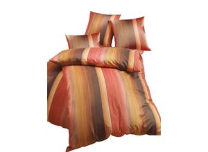 4004565605263 - Bettwäsche JANINE WITT-PBK-Bettwäsche-temporär Gr B L 135 cm x 200 cm 2 tlg Mako-Satin B L 80 cm x 80 cm rot (rostrot) Mako-Satin-Bettwäsche