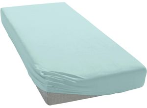 4004565647744 - Spannbettlaken JANINE MAKO-FEINJERSEY 5007 Laken Gr B L 180-200 cm x 200 cm 1 St Mako-Jersey 180 x 200 cm-190 x 200 cm-200 x 200 cm 26 cm blau (morgennebel) aus 100% Baumwolle für Matratzen bis 26 cm Höhe