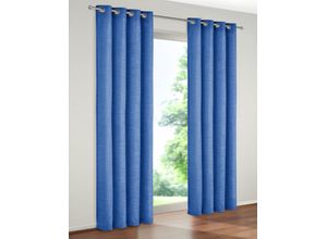 4004567023256 - Vorhang WIRTH Trondheim 328 g m² Gardinen Gr 225 cm Ösen 132 cm blau (royalblau) Ösen