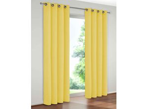 4004567031268 - Vorhang WIRTH Trondheim 234 g m² Gr 9 gelb B172cm H200cm Chenille Polyacryl Gardinen