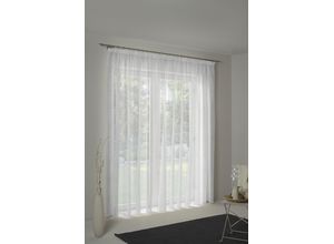 4004567037543 - Vorhang WIRTH Theresa Gr 5 weiß B300cm H145cm Chenille Polyester Gardinen Store