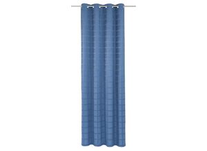 4004567118440 - Vorhang WIRTH Toco-Karo Gr 1 blau Gardinen 145cm Ösen 132cm Polyacryl B132cm H145cm