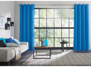 4004567120320 - Vorhang WIRTH Dim out Gardinen Gr 150 cm Ösen 145 cm blau Ösen Gardine