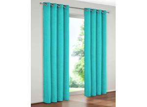 4004567126414 - Vorhang WIRTH Holmsund 288g qm Gr 1 blau (türkis) B132cm H145cm Chenille Polyacryl Gardinen