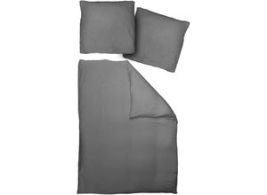 4004567201937 - Bettwäsche ADAM Uni Collection Gr B L 155 cm x 220 cm (1 St) B L 80 cm x 80 cm (1 St) Renforcé schwarz Renforcé-Bettwäsche im Uni Design