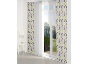 4004567214234 - Schiebegardine WIRTH Bray Gr 4 grün B60cm H245cm Jacquard Baumwolle Polyester Gardinen