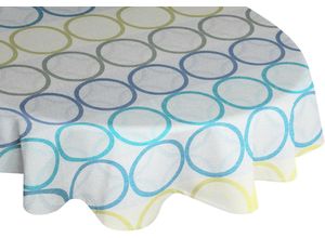 4004567236564 - Tischdecke WIRTH ZIRBELLO Tischdecken Gr B L 130 cm x 190 cm oval blau (blau grün) Tischdecken