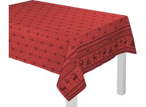 4004567255367 - Tischdecke WIRTH ROMO Tischdecken Gr B L 130 cm x 160 cm rechteckig bunt (rot goldfarben) Tischdecken