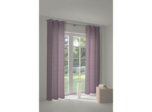 4004567269180 - Vorhang ADAM Little Parrot Gr 4 lila (aubergine) B145cm H245cm Jacquard Baumwolle (Bio-Baumwolle) Gardinen nachhaltig