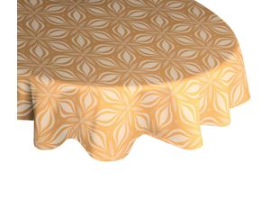 4004567271084 - Tischdecke ADAM Retro Floret Tischdecken Gr B L 145 cm x 220 cm oval gelb (curry) Tischdecken nachhaltig