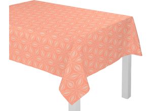 4004567271466 - Tischdecke ADAM Retro Floret Tischdecken Gr B L 130 cm x 190 cm eckig orange (papaya) Tischdecken nachhaltig