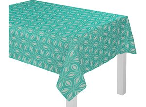 4004567271916 - Tischdecke ADAM Retro Floret Tischdecken Gr B L 130 cm x 190 cm eckig blau (petrol) Tischdecken nachhaltig