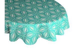 4004567271978 - Tischdecke ADAM Retro Floret Tischdecken Gr B L 145 cm x 220 cm oval blau (petrol) Tischdecken nachhaltig