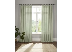 4004567276201 - Vorhang ANDAS Elby 1 Gardinen Gr 255 cm Schlaufen 142 cm grün (olive) Schlaufen transparent basic monochrom bis 295 cm Länge