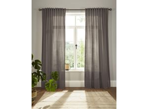 4004567276294 - Vorhang ANDAS Elby 2 Gardinen Gr 295 cm Multifunktionsband 142 cm grau basic transparent monochrom bis 295 cm Länge