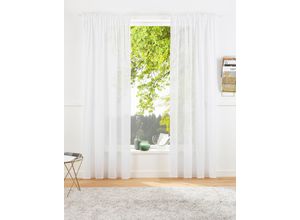 4004567282202 - Vorhang LEGER HOME BY LENA GERCKE Lanea Gardinen Gr 145 cm Multifunktionsband 135 cm weiß Esszimmergardinen Leinenoptikhalbtransparent verschiedene Größen