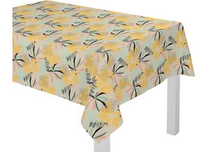 4004567287412 - Tischdecke ADAM Jungle Tischdecken Gr B L 220 cm x 145 cm 1 St rechteckig bunt (gelb türkis) GOTS organiczertifiziert durch CERES 0242Made in Germany