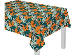 4004567287924 - Tischdecke ADAM Jungle Tischdecken Gr B L 190 cm x 130 cm 1 St rechteckig bunt (dunkelgrün orange) Tischdecken GOTS organiczertifiziert durch CERES 0242Made in Germany