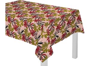 4004567288198 - Tischdecke ADAM Jungle Tischdecken Gr B L 190 cm x 130 cm 1 St rechteckig bunt (dunkelrot grün rosa) Tischdecken GOTS organiczertifiziert durch CERES 0242Made in Germany