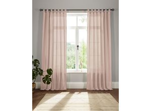 4004567290436 - Vorhang ANDAS Elby 1 Gr 3 rosa B142cm H225cm Jacquard Baumwolle Polyester Gardinen transparent basic monochrom bis 295 cm Länge