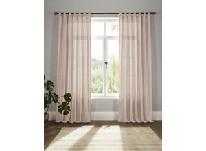 4004567290450 - Vorhang ANDAS Elby 1 Gardinen Gr 255 cm Schlaufen 142 cm rosa Schlaufen transparent basic monochrom bis 295 cm Länge