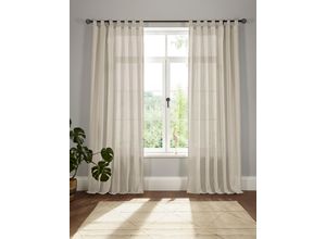 4004567290627 - Vorhang ANDAS Elby 1 Gardinen Gr 225 cm Schlaufen 142 cm beige Schlaufen transparent basic monochrom bis 295 cm Länge