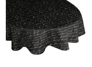 4004567293253 - Tischdecke ADAM Scribble Tischdecken Gr B L 220 cm x 145 cm oval schwarz (schwarz natur) Tischdecken nachhaltig aus Bio-BaumwolleMade in Germany