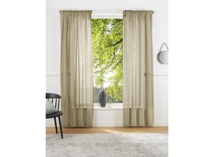 4004567294632 - Vorhang LEGER HOME BY LENA GERCKE Lanea Gardinen Gr 145 cm Multifunktionsband 135 cm gelb (curry) Esszimmergardinen Leinenoptikhalbtransparent verschiedene Größen
