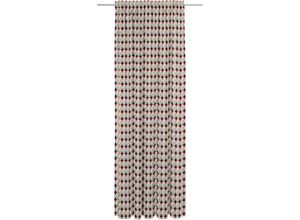 4004567305079 - Vorhang ADAM Circles Gr 1 orange (natur orange hellgrau) Gardinen 145cm Multifunktionsband 142cm Baumwolle nachhaltig aus Bio-Baumwolle B142cm H145cm