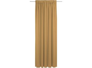 4004567312374 - Vorhang ADAM Uni Collection Gardinen Gr 245 cm Multifunktionsband 142 cm gelb (curry) Esszimmergardinen nachhaltig aus Bio-Baumwolle