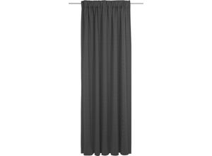 4004567314606 - Vorhang ADAM Uni Collection Gardinen Gr 255 cm Multifunktionsband 142 cm schwarz (schwarz beige) Esszimmergardinen nachhaltig aus Bio-Baumwolle