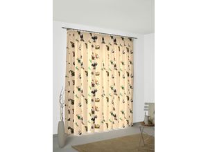 4004567328870 - Vorhang WIRTH Kung Fu Panda Gardinen Gr 255 cm Multifunktionsband 142 cm beige Kinder Kinderzimmergardinen