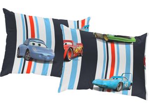 4004567331856 - Dekokissen WIRTH Cars Stripes Dekokissen_Sitzkissen_Kissenhüllen Gr B L 40 cm x 60 cm 2 St blau (blau gemustert) Dekokissen gemustert Walt Disney Kissenhülle ohne Füllung 2 Stück