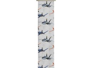 4004567332013 - Schiebegardine WIRTH Planes Echo Gr 2 grau (hellgrau) B60cm H175cm Satin Polyester Gardinen Disney