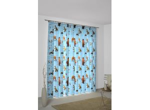 4004567332570 - Vorhang WIRTH Ice Age Gardinen Gr 255 cm Multifunktionsband 142 cm blau Kinder Kinderzimmergardinen Walt Disney