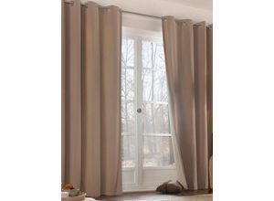 4004567335489 - Vorhang WIRTH Neveres Gardinen Gr 225 cm Ösen 135 cm grau (taupe)