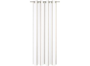 4004567347260 - Gardine WIRTH Chloé Gardinen Gr 125 cm Ösen 300 cm braun (braun weiß) Ösen Fertigstore mit (Ø 4 cm) nach Maß