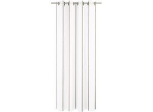 4004567347277 - Gardine WIRTH Chloé Gardinen Gr 125 cm Ösen 350 cm braun (braun weiß) Ösen Fertigstore mit (Ø 4 cm) nach Maß