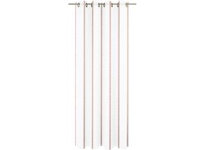 4004567349349 - Gardine WIRTH Chloé weiß (weiß rost) Gardinen 125cm Ösen 500cm Polyester Fertigstore mit Ösen (Ø 4 cm) nach Maß B500cm H125cm