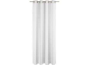 4004567352172 - Gardine WIRTH Chloé grau (grau weiß) B200cm H260cm Polyester Gardinen Fertigstore mit Ösen (Ø 4 cm) nach Maß