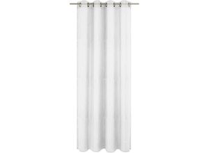 4004567357214 - Gardine WIRTH weiß Gardinen 125cm Ösen 750cm Polyester Fertig-Store mit Metallösen nach Maß B750cm H125cm 4004567357214 - Gardine WIRTH weiß Gardinen 125cm Ösen 750cm Polyester Fertig-Store mit Metallösen nach Maß B750cm H125cm