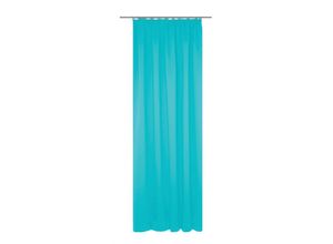 4004567419677 - Vorhang WIRTH Dim out Gardinen Gr 375 cm Kräuselband 142 cm blau (türkis) Kräuselband nach Maß