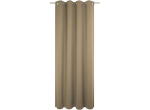4004567422172 - Vorhang WIRTH Dim out grau (taupe) Gardinen 175cm Ösen 142cm Polyester nach Maß B142cm H175cm